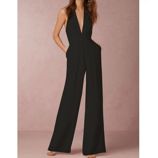 Women's Jumpsuit | Deep V-neck