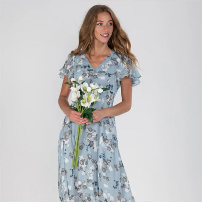 Women's Maxi Dress | V-neck Floral Print