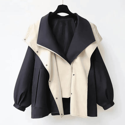 Women's Hooded Jacket | Two-Tone Button Up