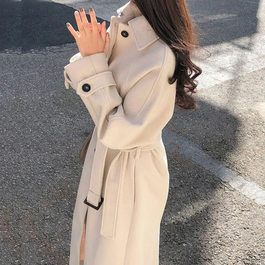 Women's Trench Coat | Long Button-Up