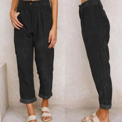 Women's Corduroy Trousers | High-Waisted