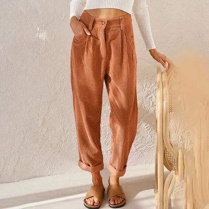 Women's Corduroy Trousers | High-Waisted