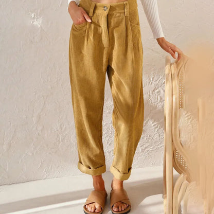 Women's Corduroy Trousers | High-Waisted