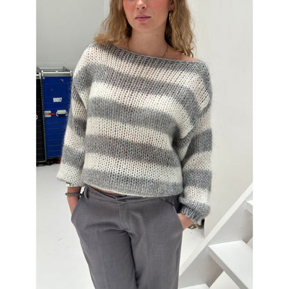 Women's Off-Shoulder Sweater | Striped Knit