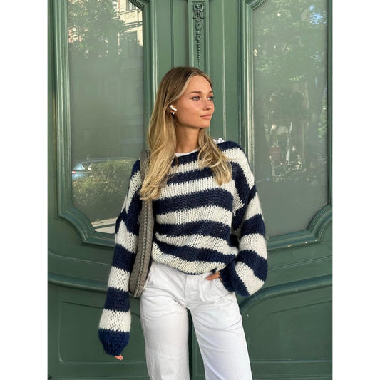 Women's Off-Shoulder Sweater | Striped Knit