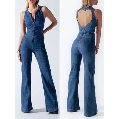 Women's Jumpsuit | Deep V-Neck